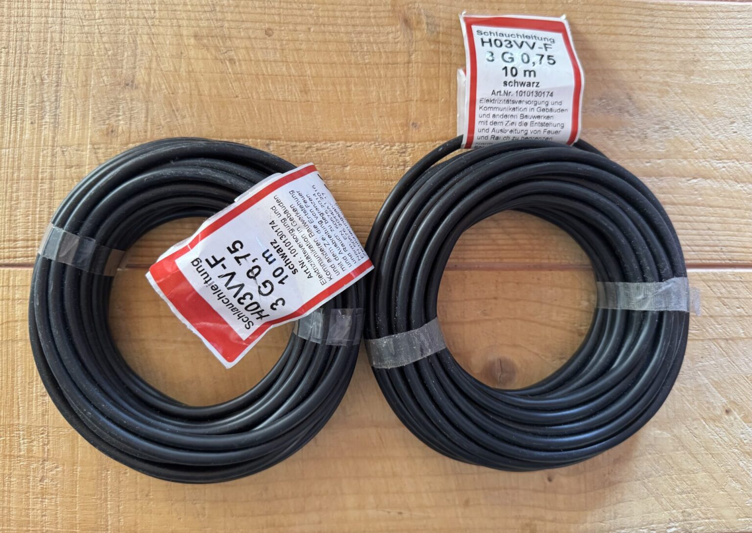 Schlauchleitung H03VV-F 3 G 0,75 10m schwarz