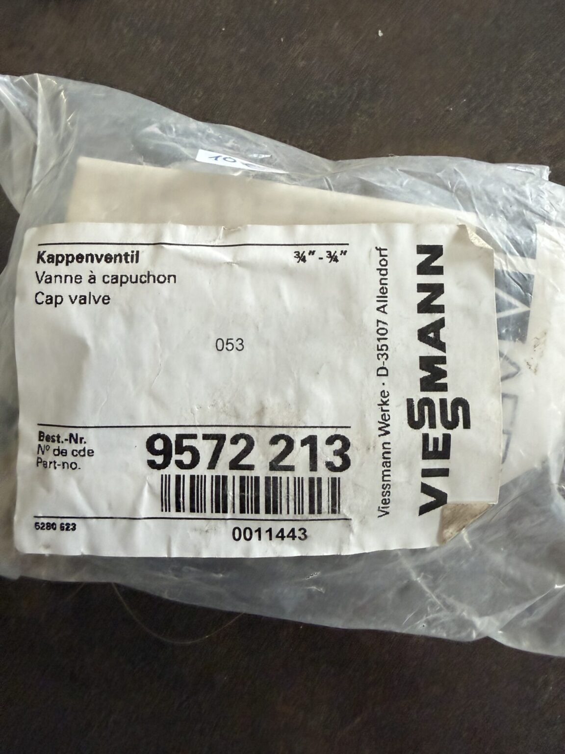 Kappenventil 3/4“