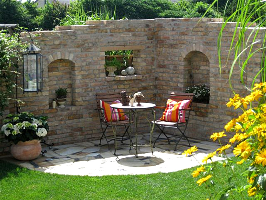 Klinker Mediterran Backsteine Ziegel Garten gestaltung used look