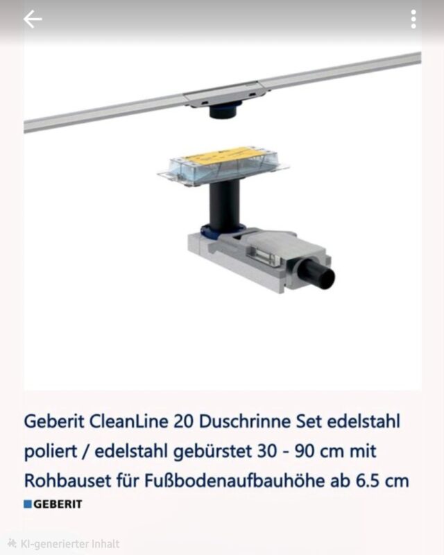 Geberit CleanLine 20 Duschrinnenset