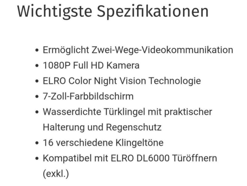Elro Video Door Intercom