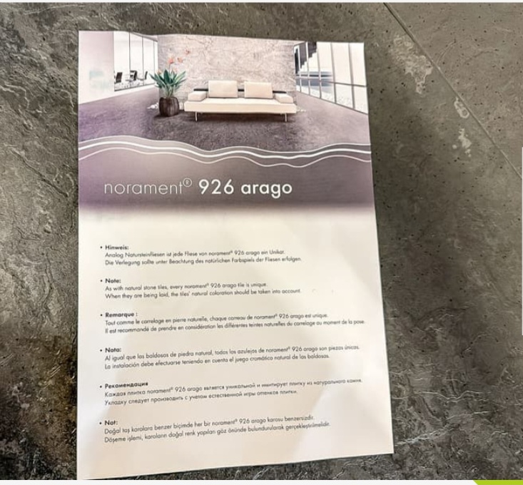 Kautschuk-Fliesen des Premium-Herstellers nora (Modell: norament 926 arago).