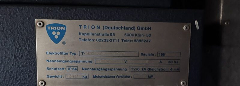 Elektrofilter Trion T-302 für Schweißrauch