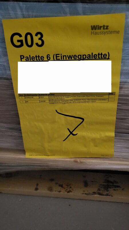 wedi Primo Duschplatz 155x150x4cm, mit Edelstahl Ablaufabdeckung und XPS Platten