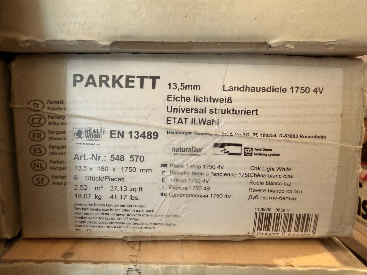 Haro Parkett, Eiche lichtweiß, 13,5mm, 2. Wahl Artikel, bis 40 qm