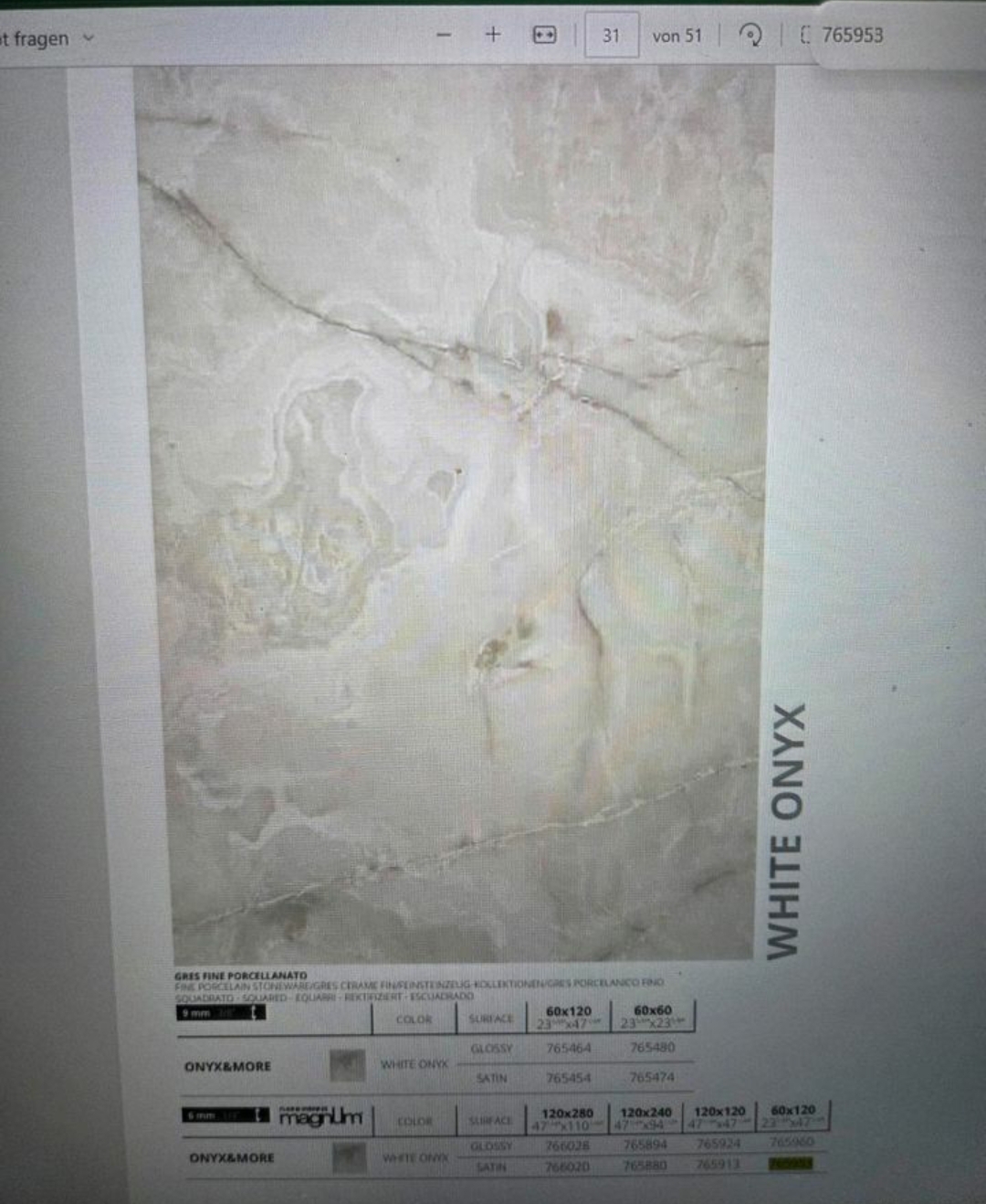 Florim Onyx&More White Onyx Mattiert, Art.-Nr. 765953