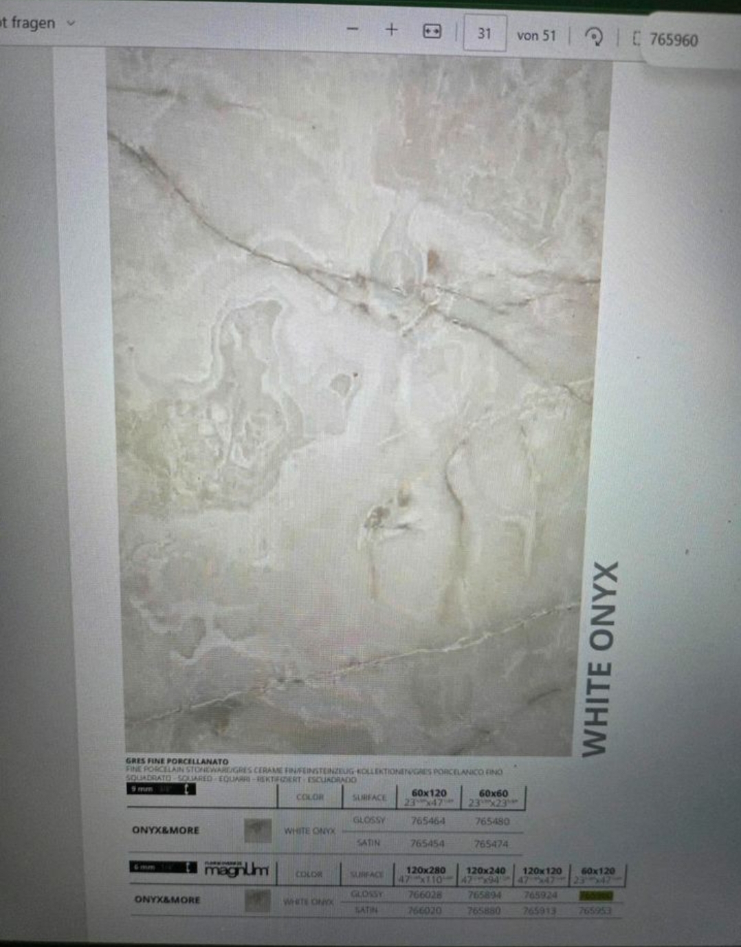 Florim Onyx&More White Onyx Glossy, Art.-Nr. 765960